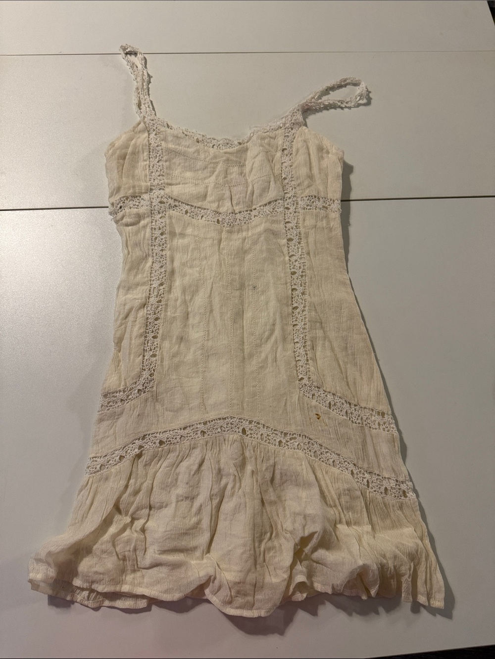 Quiksilver Cream Lace-Trim Sundress